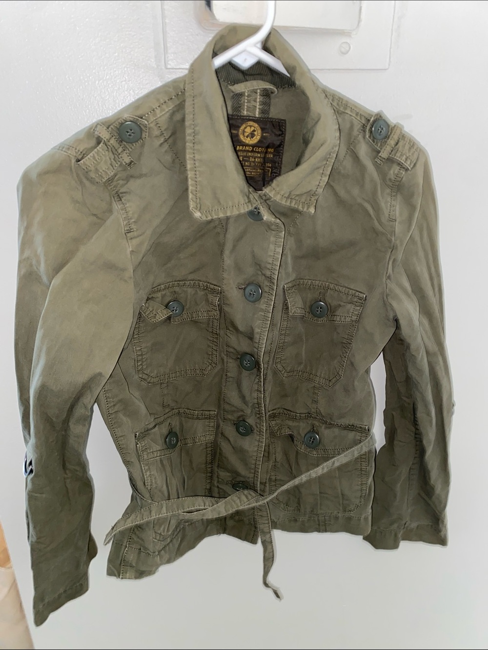 Lucky brand army green short xs jacket